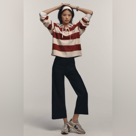 Anthropologie The Colette Cropped Wide-Leg Pants Magic Fabric Size 27 NWT READ - Picture 1 of 15